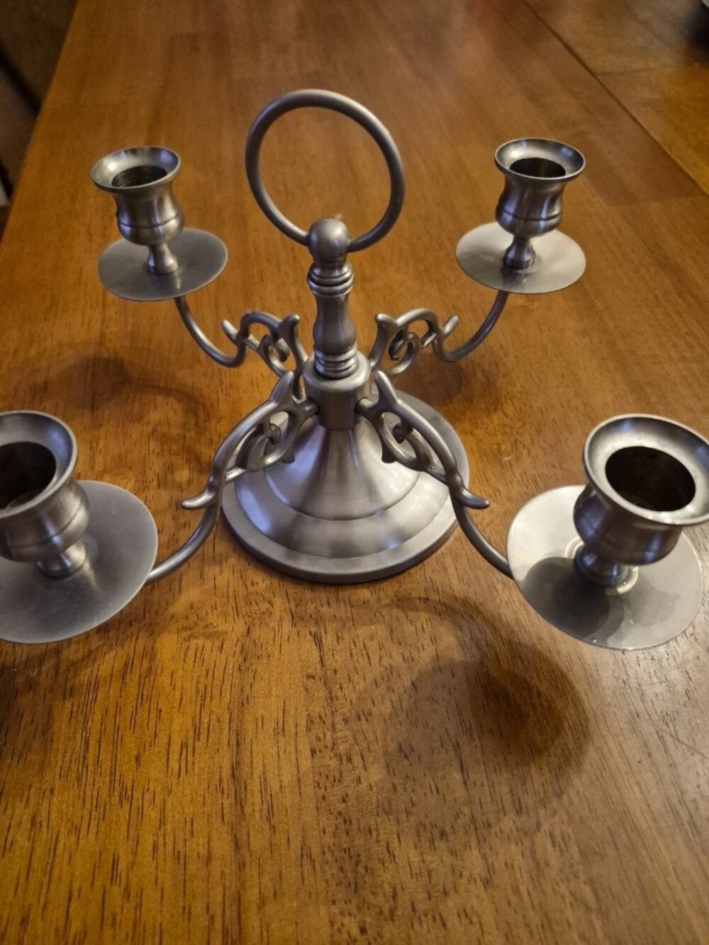Vtg Baldwin Forged Brass Georgetown Dull Pewter Candelabra Candle Holders